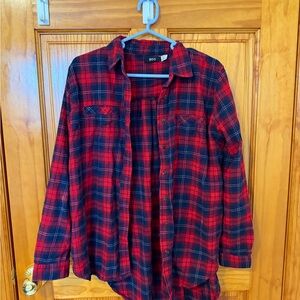 BDG Red and Black Plaid Shirt